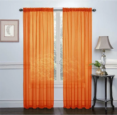 GoodGram 2 Piece Rod Pocket Elegant Sheer Voile Curtain Panels 12 GoodGram 2 Piece Rod Pocket Elegant Sheer Voile Curtain Panels - Image 10
