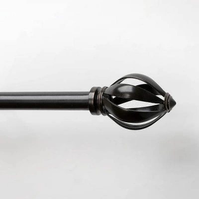 Decorative Drapery Single Rod Set With Acron Cage Finials Oil Rubbed Bronze - Lumi Home Furnishings 7 Decorative Drapery Single Rod Set With Acron Cage Finials Oil Rubbed Bronze - Lumi Home Furnishings - Image 5
