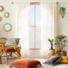 1pc Sheer Banded Geo Macrame Window Curtain Panel White - Opalhouse™ Designed With Jungalow™ -Home Shop GUEST 5558f3f4 e289 4fce 89ab ad882207829f