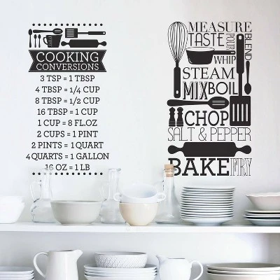 Cooking Conversions Peel And Stick Wall Decal Black/White - RoomMates 4 Cooking Conversions Peel And Stick Wall Decal Black/White - RoomMates - Image 2