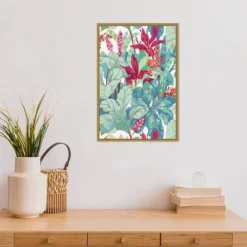 16" X 23" Tropical Flowers I By N.H. Egan Framed Canvas Wall Art - Amanti Art -Home Shop GUEST 56dfc39b 6e99 4b84 92f5 a21c40cceaf8