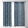 Little Arrow Design Co Boho Sun And Stars Dark Blue Single Panel Sheer Window Curtain - Deny Designs -Home Shop GUEST 59acc77a d346 49f2 9384 0488132da9fb
