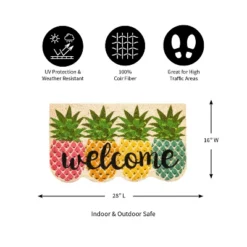 Evergreenful Pineapples Shaped Indoor Outdoor Natural Coir Doormat 1'4"x2'4" Multicolored -Home Shop GUEST 5b08bc83 fd67 4a7c 9b84 001e19e5650a