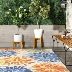 NuLOOM Rosana Floral Machine Washable Indoor/Outdoor Area Rug -Home Shop GUEST 5bd10033 e69f 4a5d ba45 49d9b1a65538
