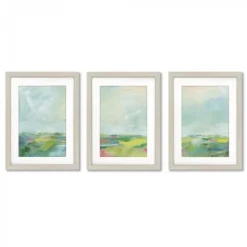 Colorful Horizon By Sue Schlabach - 3 Piece Gallery Framed Print Art Set