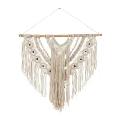 Cotton Macrame Intricately Weaved Wall Decor With Beaded Fringe Tassels - Olivia & May -Home Shop GUEST 5d42948c 95d3 43a7 8359 a1be124590a4