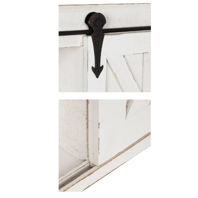 Modern Farmhouse Decorative Wood Wall Storage Rustic White - Kate & Laurel All Things Decor 4 Modern Farmhouse Decorative Wood Wall Storage Rustic White - Kate & Laurel All Things Decor - Image 2