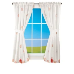 Collections Etc Multicolored Maple Leaf Embroidered Window Curtains -Home Shop GUEST 5d99a5e8 ac62 4ff5 a096 c5803ab62308