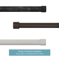 Hastings Home 1" X 48-84" Curtain Rod With Decorative End Cap Style Finials And Hardware For Home Décor In Bedroom & Kitchen - Black -Home Shop GUEST 5ddb3ded 242f 4fdb afdf 019c6ec67676