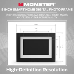 Monster Smart Home 16 GB Digital Photo Frame, High Definition 1280p Smart Picture Frame-8 Inch -Home Shop GUEST 5df22b73 c9b6 4391 af26 e34c431adb34