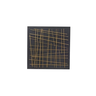 Metal Geometric Overlapping Lines Wall Decor With Black Backing Gold - CosmoLiving By Cosmopolitan 5 Metal Geometric Overlapping Lines Wall Decor With Black Backing Gold - CosmoLiving By Cosmopolitan - Image 3