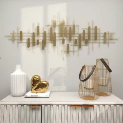 Metal Geometric Narrow Stripes Wall Decor Gold - CosmoLiving By Cosmopolitan 22 Metal Geometric Narrow Stripes Wall Decor Gold - CosmoLiving By Cosmopolitan -Home Shop GUEST 61488f7f 7eec 4134 8882 950640fe86ae