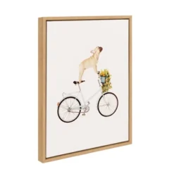 18" X 24" Sylvie Frenchie Bulldog Framed Canvas Wall Art By Amy Peterson Natural - Kate And Laurel