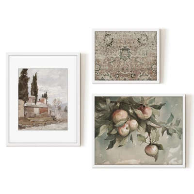 Americanflat 3 Piece Vintage Gallery Wall Art Set - Apple Tree Watercolor, Southern Austria, Afghan Rug By Maple + Oak 8 Americanflat 3 Piece Vintage Gallery Wall Art Set - Apple Tree Watercolor, Southern Austria, Afghan Rug By Maple + Oak - Image 6