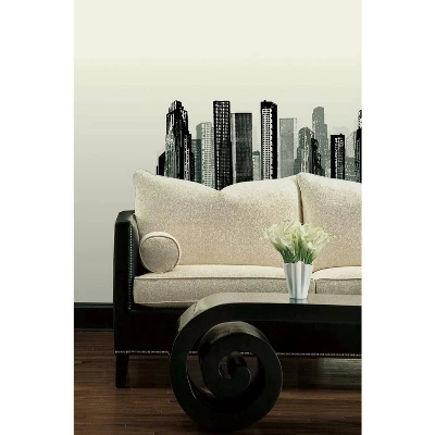 Cityscape Peel And Stick Giant Wall Decal Black - RoomMates 6 Cityscape Peel And Stick Giant Wall Decal Black - RoomMates - Image 4