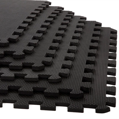 Fleming Supply Nonslip Interlocking Foam Floor Tiles – 24" X 24" X 0.375", Black, 6-Pack 3 Fleming Supply Nonslip Interlocking Foam Floor Tiles – 24" X 24" X 0.375", Black, 6-Pack
