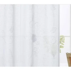 Trinity Short Curtains Floral Embroidered Pom Design Semi Sheer Rod Pocket -Home Shop GUEST 674db3cc 994f 461e 91ab e49c0ff93cfe