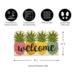 Evergreenful Pineapples Shaped Indoor Outdoor Natural Coir Doormat 1'4"x2'4" Multicolored -Home Shop GUEST 678c6a9a 1892 43ad aa32 136a3fcef80b