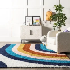 NuLOOM Ela Half Rainbow Shag Area Rug -Home Shop GUEST 699514cf e79a 4970 8c8d 91d775ed9007