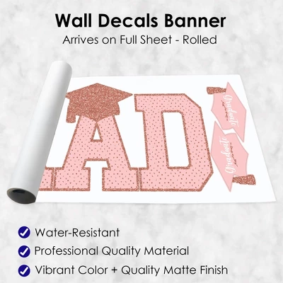 Big Dot Of Happiness Rose Gold Graduation Party Decor - Vinyl Wall Decals - Grad 6 Big Dot Of Happiness Rose Gold Graduation Party Decor - Vinyl Wall Decals - Grad - Image 4