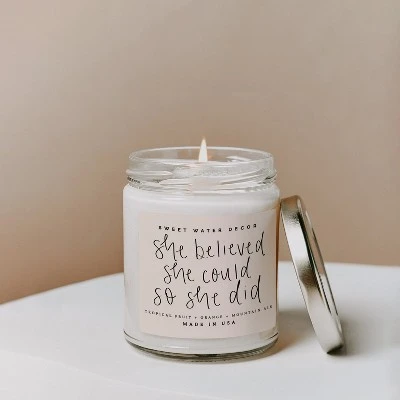 Sweet Water Decor She Believed She Could 9oz Clear Jar Soy Candle 3 Sweet Water Decor She Believed She Could 9oz Clear Jar Soy Candle