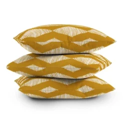 16"x16" Leah Keggi Acoustic Wave Mustard Square Throw Pillow White - Deny Designs 7 16"x16" Leah Keggi Acoustic Wave Mustard Square Throw Pillow White - Deny Designs -Home Shop GUEST 6aadd972 0601 43b5 8991 57347946ceaf
