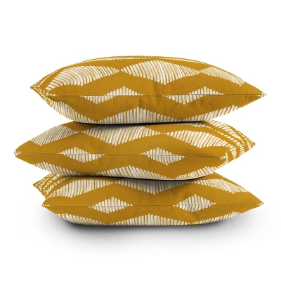 16"x16" Leah Keggi Acoustic Wave Mustard Square Throw Pillow White - Deny Designs 5 16"x16" Leah Keggi Acoustic Wave Mustard Square Throw Pillow White - Deny Designs - Image 3