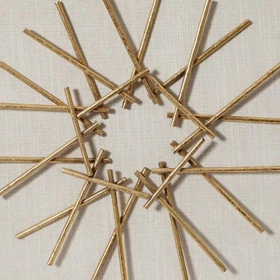 Wood Geometric Sticks Wall Decor Set Of 3 Gold - Olivia & May 4 Wood Geometric Sticks Wall Decor Set Of 3 Gold - Olivia & May - Image 2