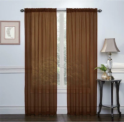 GoodGram 2 Piece Rod Pocket Elegant Sheer Voile Curtain Panels 5 GoodGram 2 Piece Rod Pocket Elegant Sheer Voile Curtain Panels - Image 3