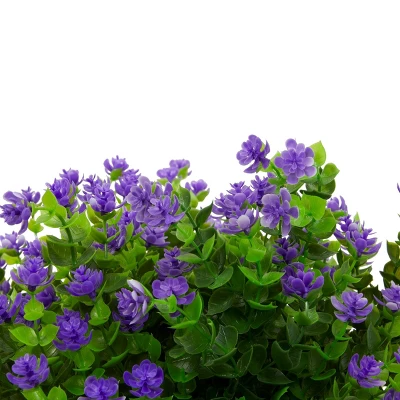 Bright Creations 6 Bundles Purple Artificial Flowers With 2 Cone Vases, Faux Fake Plant For Cemetery, Outdoor Decor (8.6 X 13 In) 8 Bright Creations 6 Bundles Purple Artificial Flowers With 2 Cone Vases, Faux Fake Plant For Cemetery, Outdoor Decor (8.6 X 13 In) - Image 6