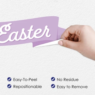 Big Dot Of Happiness Spring Easter Bunny - Peel And Stick Nursery And Home Decor Vinyl Wall Art Stickers - Wall Decals - Set Of 20 4 Big Dot Of Happiness Spring Easter Bunny - Peel And Stick Nursery And Home Decor Vinyl Wall Art Stickers - Wall Decals - Set Of 20 - Image 2