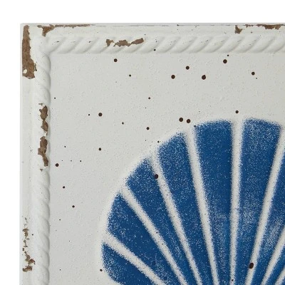 Set Of 4 Metal Sea Horse Speckled Wall Decors With Starfish Shell And Coral Designs Cream - Olivia & May 17 Set Of 4 Metal Sea Horse Speckled Wall Decors With Starfish Shell And Coral Designs Cream - Olivia & May - Image 15