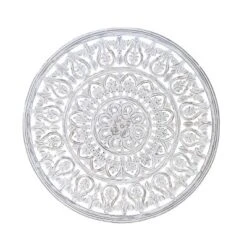 Wood Floral Handmade Intricately Carved Wall Decor With Mandala Design White - Olivia & May -Home Shop GUEST 6ec0a498 36f0 4660 b80b e201375a6054