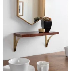 18" X 8" Bellingham Wood Decorative Wall Shelf Walnut Brown - Kate & Laurel All Things Decor -Home Shop GUEST 704ccae4 ead0 4028 9763 aab40f0e9043