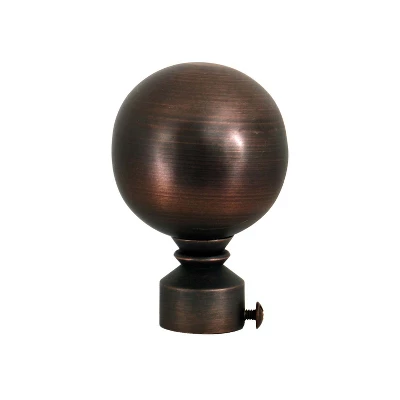 LX01 Ball Finial Adjustable Steel Rod Set 1" Diameter Antique Bronze/Brown By Versailles 4 LX01 Ball Finial Adjustable Steel Rod Set 1" Diameter Antique Bronze/Brown By Versailles - Image 2
