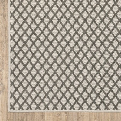 Trinity Casual Diamond Lattice Patio Area Rug Beige/Gray - Captiv8e Designs 9 Trinity Casual Diamond Lattice Patio Area Rug Beige/Gray - Captiv8e Designs - Image 7