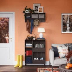 Woodbury Wall Shelf With Cubbies And Hooks Woodgrain - RiverRidge Home -Home Shop GUEST 763aaa7a 0428 4f0a 94d7 dba3aee31c6e