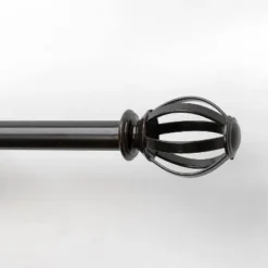 Decorative Drapery Single Rod Set With Cage Ball Finials Oil Rubbed Bronze - Lumi Home Furnishings -Home Shop GUEST 76c73ca6 3110 450e b90f 0ef3db09a3b0