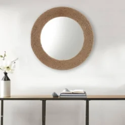 Round Cove Jute Decorative Wall Mirror Natural - Madison Park -Home Shop GUEST 76e84c67 48f6 406c 9a45 a303bc776191