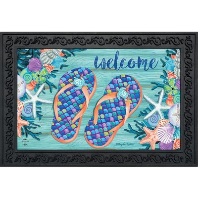 Briarwood Lane Enjoy Life Flip Flops Summer Doormat Nautical Indoor Outdoor 30" X 18" 3 Briarwood Lane Enjoy Life Flip Flops Summer Doormat Nautical Indoor Outdoor 30" X 18"
