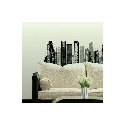 Cityscape Peel And Stick Giant Wall Decal Black - RoomMates 5 Cityscape Peel And Stick Giant Wall Decal Black - RoomMates - Image 3