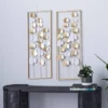 Metal Leaf Tall CutOut Wall Decor With Gold Frame Set Of 2 Gold - Olivia & May -Home Shop GUEST 79bf3314 1fc0 4f58 b698 12d4e01bcd49