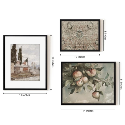 Americanflat 3 Piece Vintage Gallery Wall Art Set - Apple Tree Watercolor, Southern Austria, Afghan Rug By Maple + Oak 4 Americanflat 3 Piece Vintage Gallery Wall Art Set - Apple Tree Watercolor, Southern Austria, Afghan Rug By Maple + Oak - Image 2