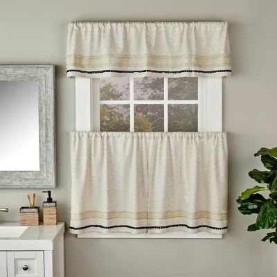 Subtle Stripe Room Darkening Rod Pocket Window Tier Pair Linen By SKL Home 5 Subtle Stripe Room Darkening Rod Pocket Window Tier Pair Linen By SKL Home - Image 3