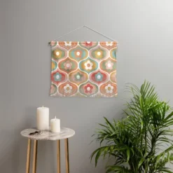 Emanuela Carratoni Vintage Floral Geometric Fiber Wall Hanging - Deny Designs