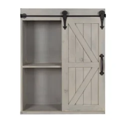 Decorative Wood Wall Storage Cabinet With Sliding Barn Door Rustic Gray - Kate & Laurel All Things Decor -Home Shop GUEST 7c9e7347 548a 4240 86ff d74ffe7a46cb