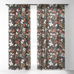 Marta Barragan Camarasa Christmas Holiday Night III Single Panel Sheer Window Curtain - Deny Designs