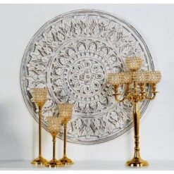 Wood Floral Handmade Intricately Carved Wall Decor With Mandala Design White - Olivia & May -Home Shop GUEST 7f75cc16 0962 4cc5 afce 36e171026039