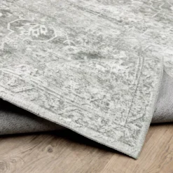 Micah Washable Distressed Oriental Indoor Area Rug Gray/Ivory - Captiv8e Designs -Home Shop GUEST 7fd1a7b1 fa96 4dad 9a0e 23ea043ae04f