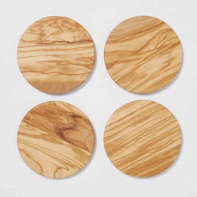 4pk Olivewood Coasters - Threshold™ 4 4pk Olivewood Coasters - Threshold™ - Image 2
